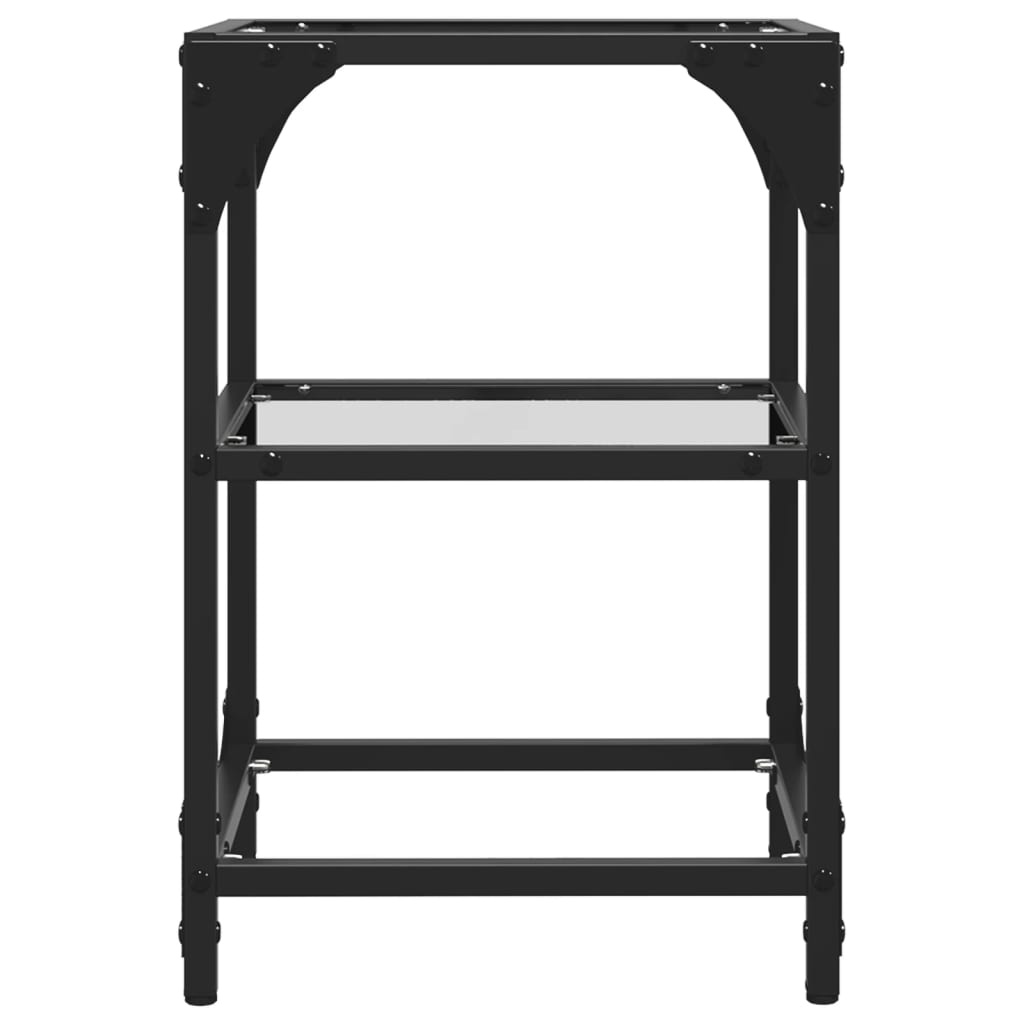 VidaXL Salontafel met transparant glazen blad 30x30x45 cm staal