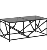 VidaXL Salontafel met zwart glazen blad 98,5x50x41 cm staal