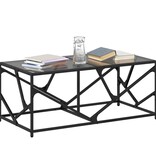 VidaXL Salontafel met zwart glazen blad 98,5x50x41 cm staal