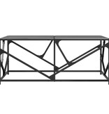 VidaXL Salontafel met zwart glazen blad 98,5x50x41 cm staal