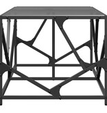 VidaXL Salontafel met zwart glazen blad 98,5x50x41 cm staal