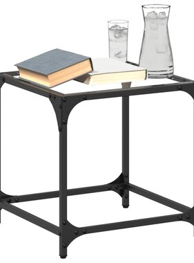 VidaXL Salontafel met transparant glazen blad 40x40x40 cm staal