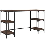 VidaXL Bureau 140x50x75 cm metaal en bewerkt hout bruin eikenkleur