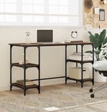 VidaXL Bureau 140x50x75 cm metaal en bewerkt hout bruin eikenkleur