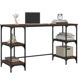 VidaXL Bureau 140x50x75 cm metaal en bewerkt hout bruin eikenkleur