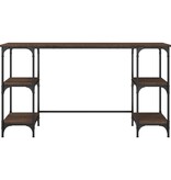 VidaXL Bureau 140x50x75 cm metaal en bewerkt hout bruin eikenkleur