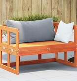 VidaXL Tuinbank verlengbaar massief grenenhout wasbruin