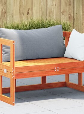 VidaXL Tuinbank verlengbaar massief grenenhout wasbruin