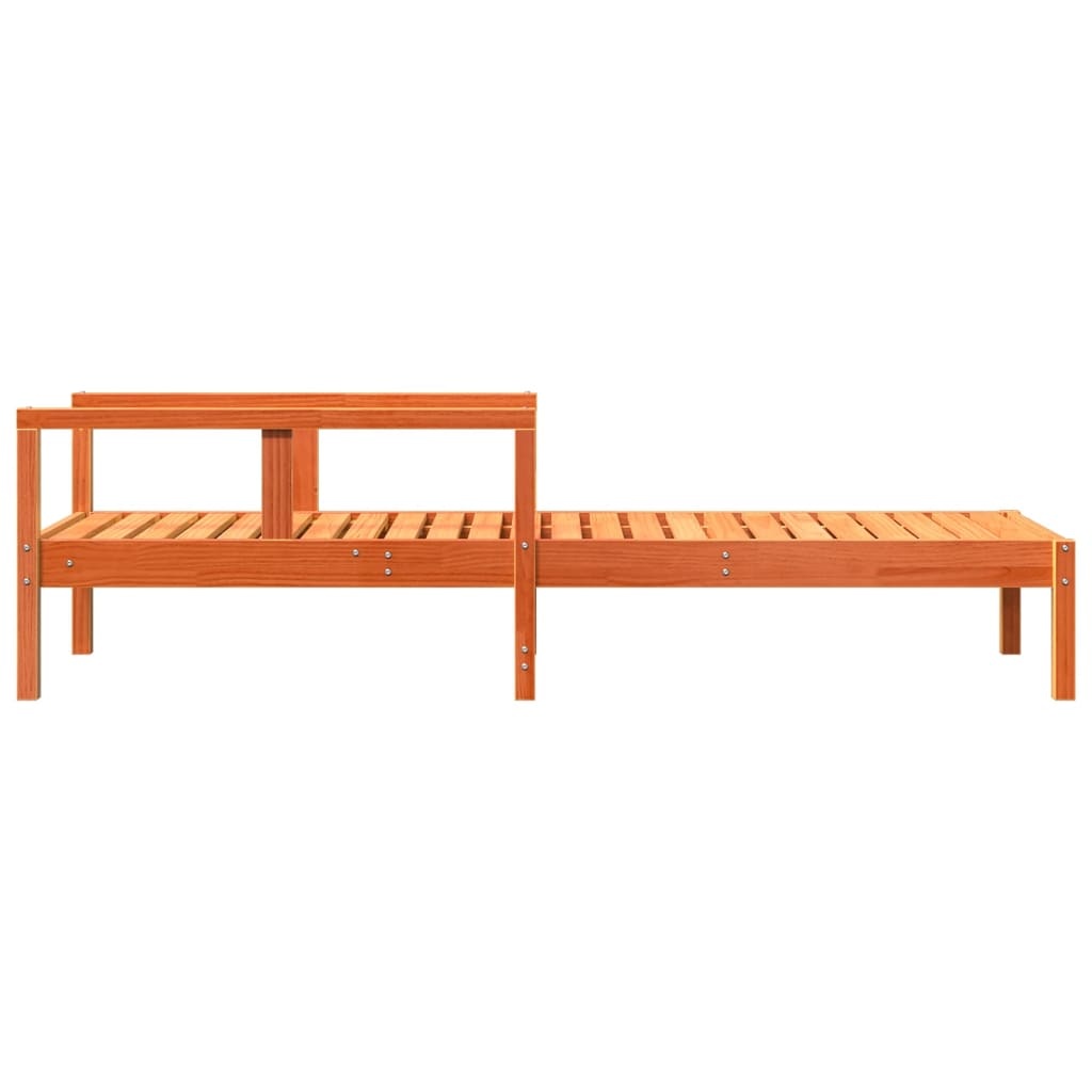 VidaXL Ligbed 199,5x62x55 cm massief grenenhout wasbruin