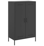 VidaXL Hoge kast 68x39x113 cm staal zwart