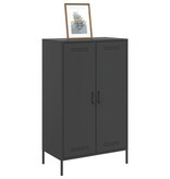 VidaXL Hoge kast 68x39x113 cm staal zwart