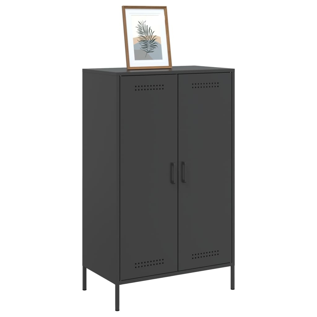 VidaXL Hoge kast 68x39x113 cm staal zwart