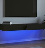 VidaXL Tv-meubelen 2 st met LED-verlichting 60x35x15,5 cm zwart