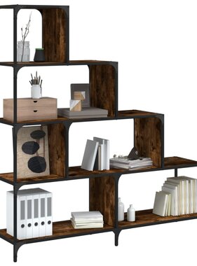 VidaXL Boekenkast 4-laags 139x33,5x149 cm bewerkt hout gerookt eiken