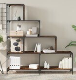 VidaXL Boekenkast 4-laags 139x33,5x149 cm bewerkt hout gerookt eiken