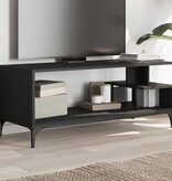 VidaXL Tv-meubel 102x40x41 cm bewerkt hout en gepoedercoat staal zwart