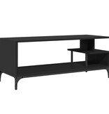VidaXL Tv-meubel 102x40x41 cm bewerkt hout en gepoedercoat staal zwart