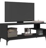 VidaXL Tv-meubel 102x40x41 cm bewerkt hout en gepoedercoat staal zwart