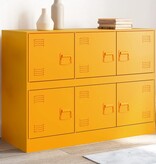 VidaXL Dressoir 99x39x73 cm staal mosterdgeel