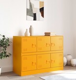 VidaXL Dressoir 99x39x73 cm staal mosterdgeel