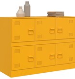 VidaXL Dressoir 99x39x73 cm staal mosterdgeel