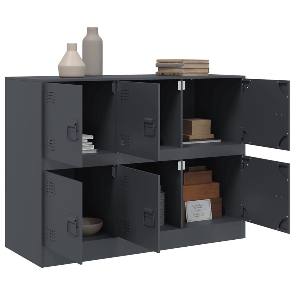 VidaXL Dressoir 99x39x73 cm staal antracietkleurig