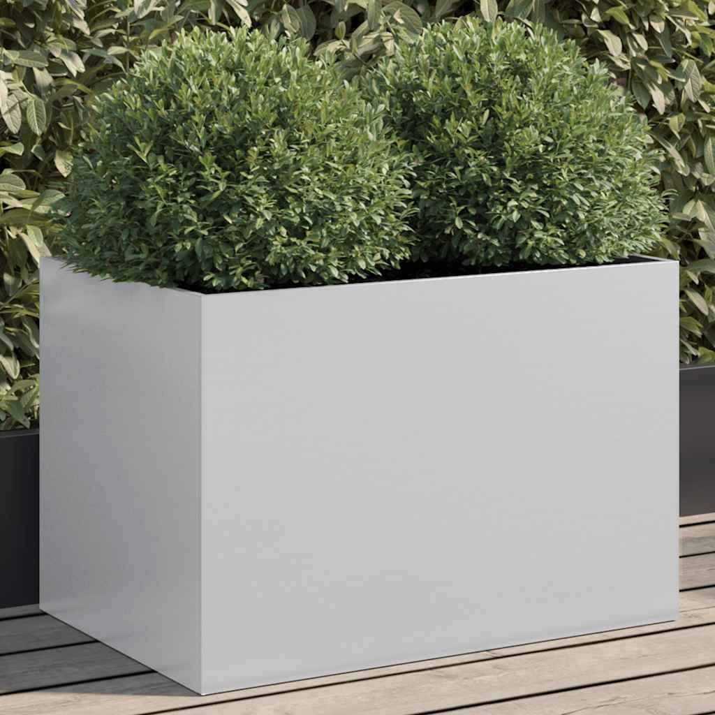 VidaXL Plantenbak 62x40x39 cm gegalvaniseerd staal zilverkleurig