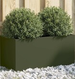 VidaXL Plantenbak 62x30x29 cm staal olijfgroen