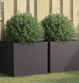 VidaXL Plantenbakken 2 st 49x47x46 cm staal zwart