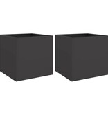 VidaXL Plantenbakken 2 st 49x47x46 cm staal zwart