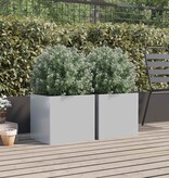 VidaXL Plantenbakken 2 st 42x40x39 cm gegalvaniseerd staal zilverkleur