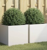 VidaXL Plantenbakken 2 st 42x40x39 cm staal wit