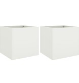 VidaXL Plantenbakken 2 st 42x40x39 cm staal wit
