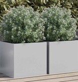 VidaXL Plantenbakken 2 st 32x30x29 cm gegalvaniseerd staal zilverkleur