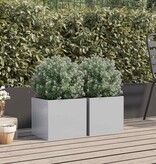 VidaXL Plantenbakken 2 st 32x30x29 cm gegalvaniseerd staal zilverkleur