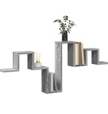 VidaXL Wandschap 104,5x10x43 cm bewerkt hout grijs sonoma eikenkleurig