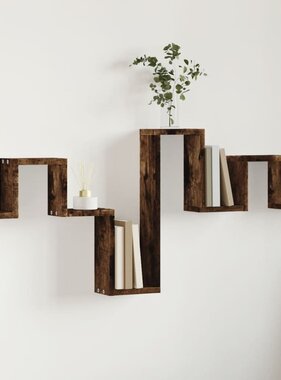 VidaXL Wandschap 104,5x10x43 cm bewerkt hout gerookt eikenkleurig