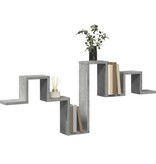 VidaXL Wandschap 104,5x10x43 cm bewerkt hout betongrijs