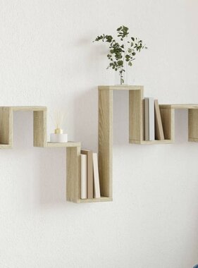 VidaXL Wandschap 104,5x10x43 cm bewerkt hout sonoma eikenkleurig
