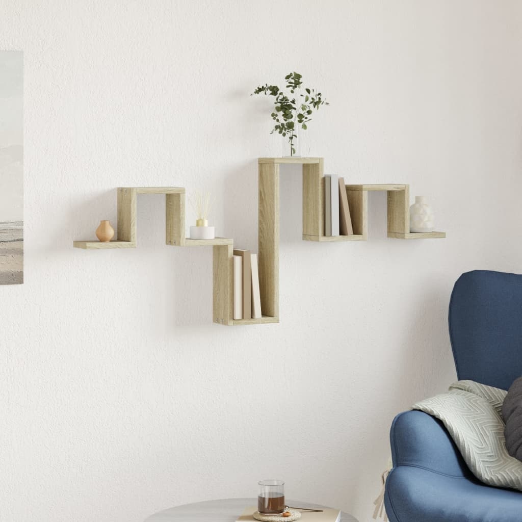 VidaXL Wandschap 104,5x10x43 cm bewerkt hout sonoma eikenkleurig