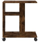 VidaXL Bijzettafel met wieltjes 50x30x55 cm hout gerookt eikenkleurig