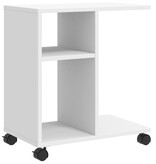 VidaXL Bijzettafel met wieltjes 50x30x55 bewerkt hout wit