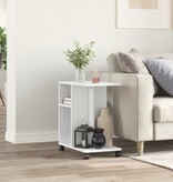 VidaXL Bijzettafel met wieltjes 50x30x55 bewerkt hout wit