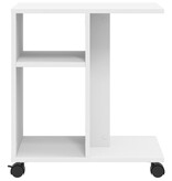 VidaXL Bijzettafel met wieltjes 50x30x55 bewerkt hout wit