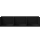VidaXL Wandkasten 2 st 75x18x16,5 cm bewerkt hout zwart
