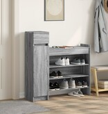 VidaXL Schoenenkast 100,5x28x100 cm bewerkt hout grijs sonoma eiken
