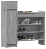 VidaXL Schoenenkast 100,5x28x100 cm bewerkt hout grijs sonoma eiken