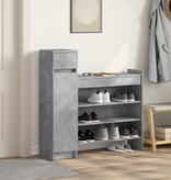VidaXL Schoenenkast 100,5x28x100 cm bewerkt hout betongrijs