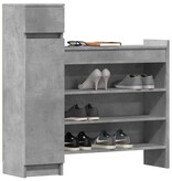 VidaXL Schoenenkast 100,5x28x100 cm bewerkt hout betongrijs