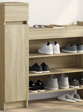 VidaXL Schoenenkast 100,5x28x100 cm bewerkt hout sonoma eikenkleurig